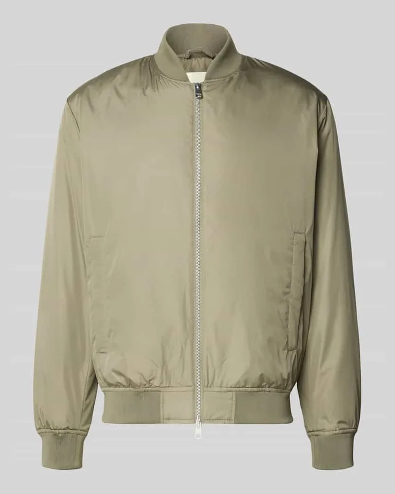 Selected Homme Regular Fit Bomberjacke mit Zweiwege-Reißverschluss Modell 'CHRIS Graphit