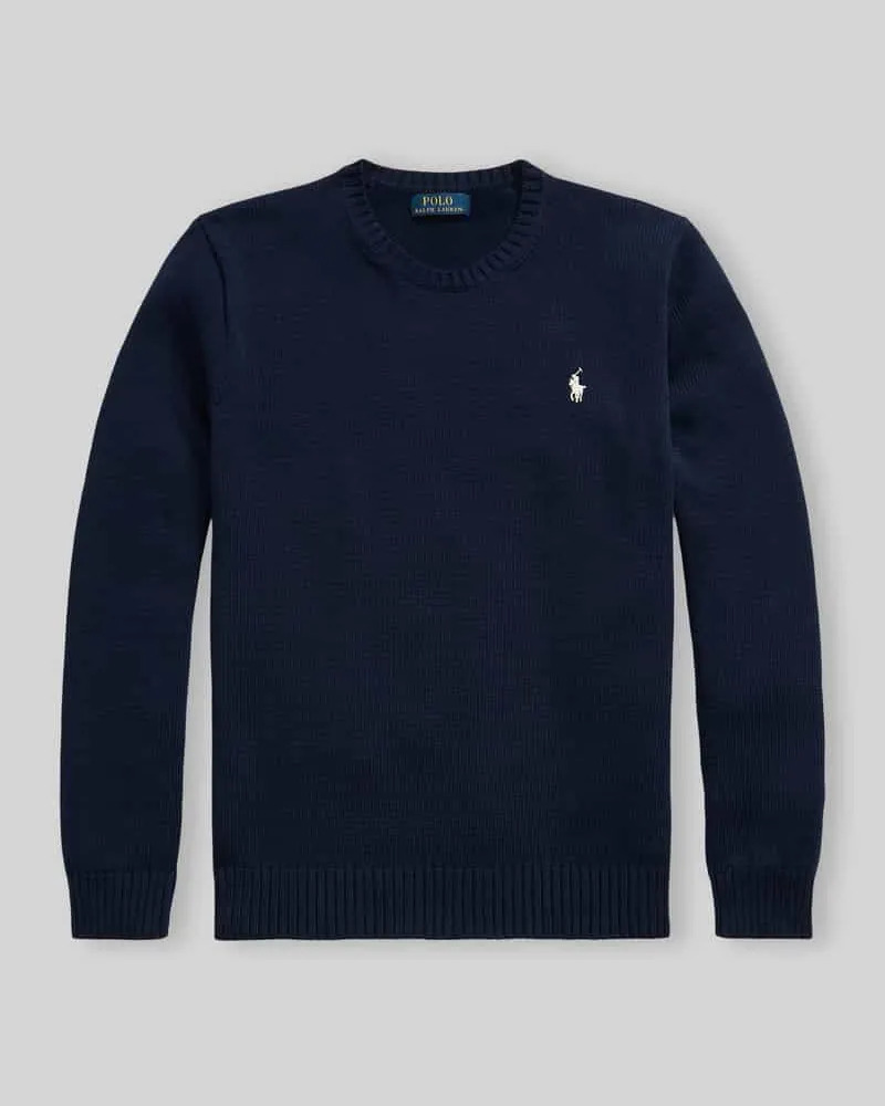 Ralph Lauren Relaxed Fit Pullover aus reiner Baumwolle Marine