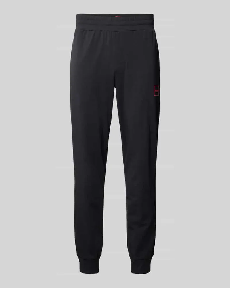 HUGO BOSS Slim Fit Sweatpants mit Label-Patch Modell 'Laze Black