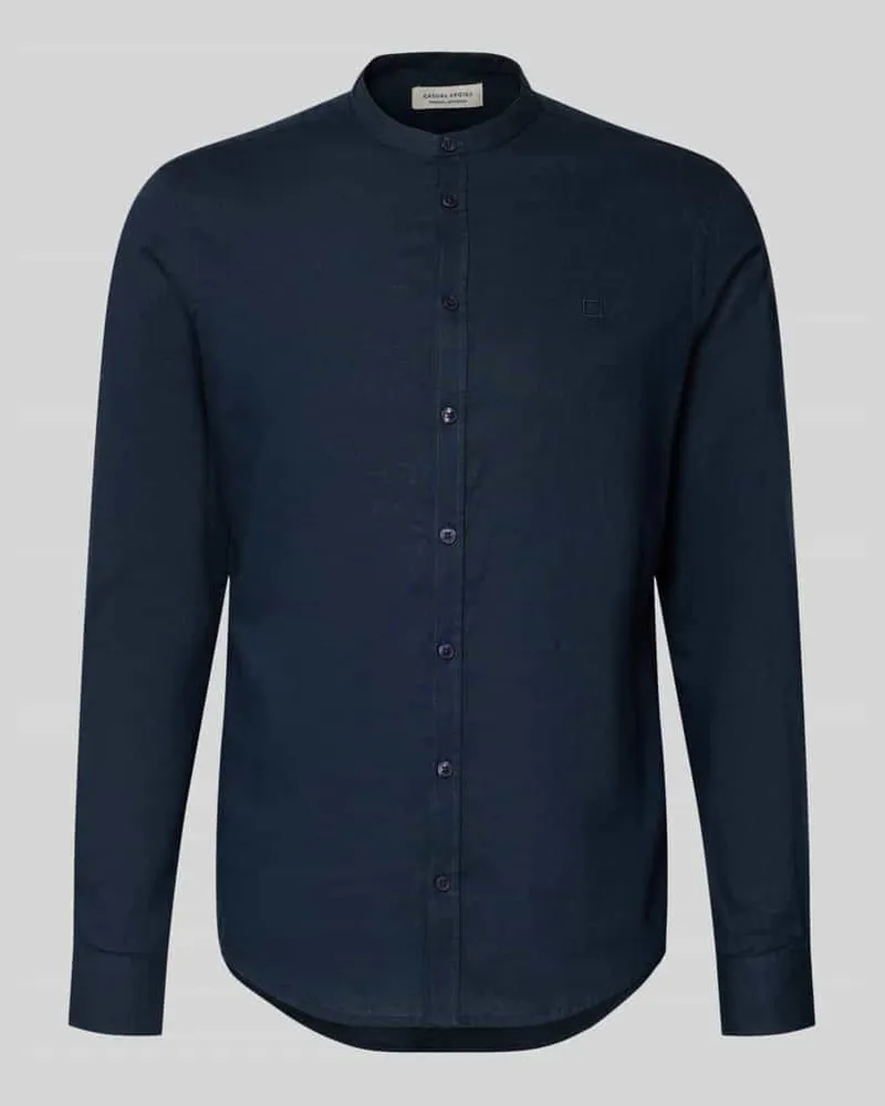 Casual Friday Slim Fit Freizeithemd mit Stehkragen Modell 'Anton Marine
