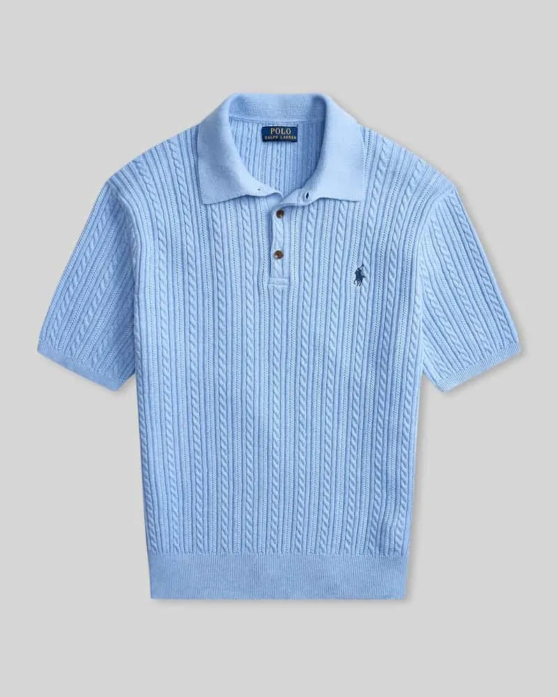 Ralph Lauren Regular Fit Poloshirt aus Strick Bleu