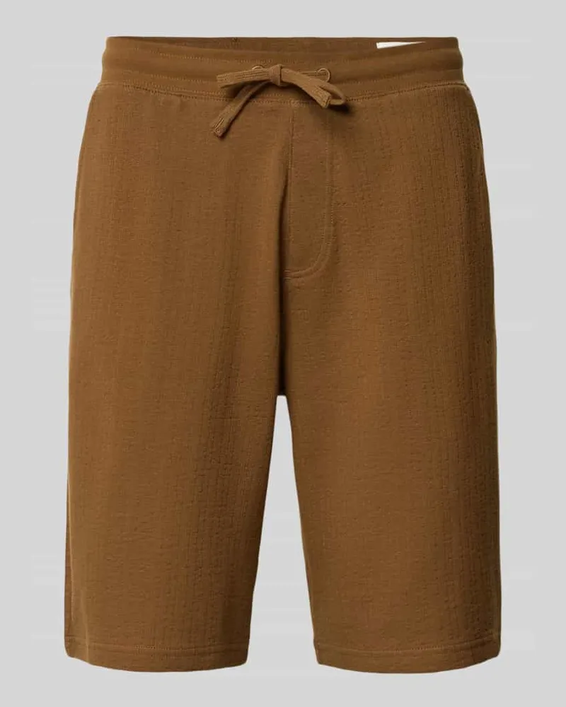 S.Oliver Relaxed Fit Sweatshorts aus reiner Baumwolle Modell 'DETROIT Hellbraun