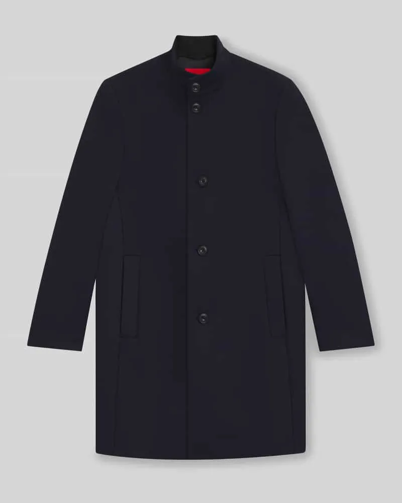HUGO BOSS Regular Fit Wollmantel mit Stehkragen Modell 'MINTRAX2541 Marine