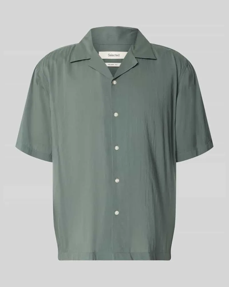 Selected Homme Relaxed Fit Freizeithemd aus Baumwoll-Mix Modell 'RELAXAIR Hellgruen