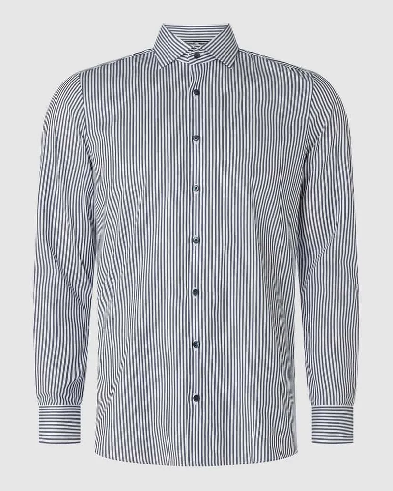 Olymp Slim Fit Businesshemd aus Twillgewebe Marine