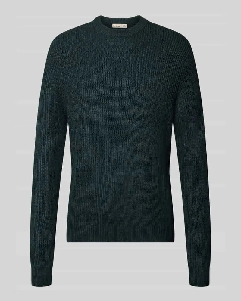 Only & Sons Pullover mit gerippten Abschlüssen Modell 'ONSJONAS Dunkelgruen