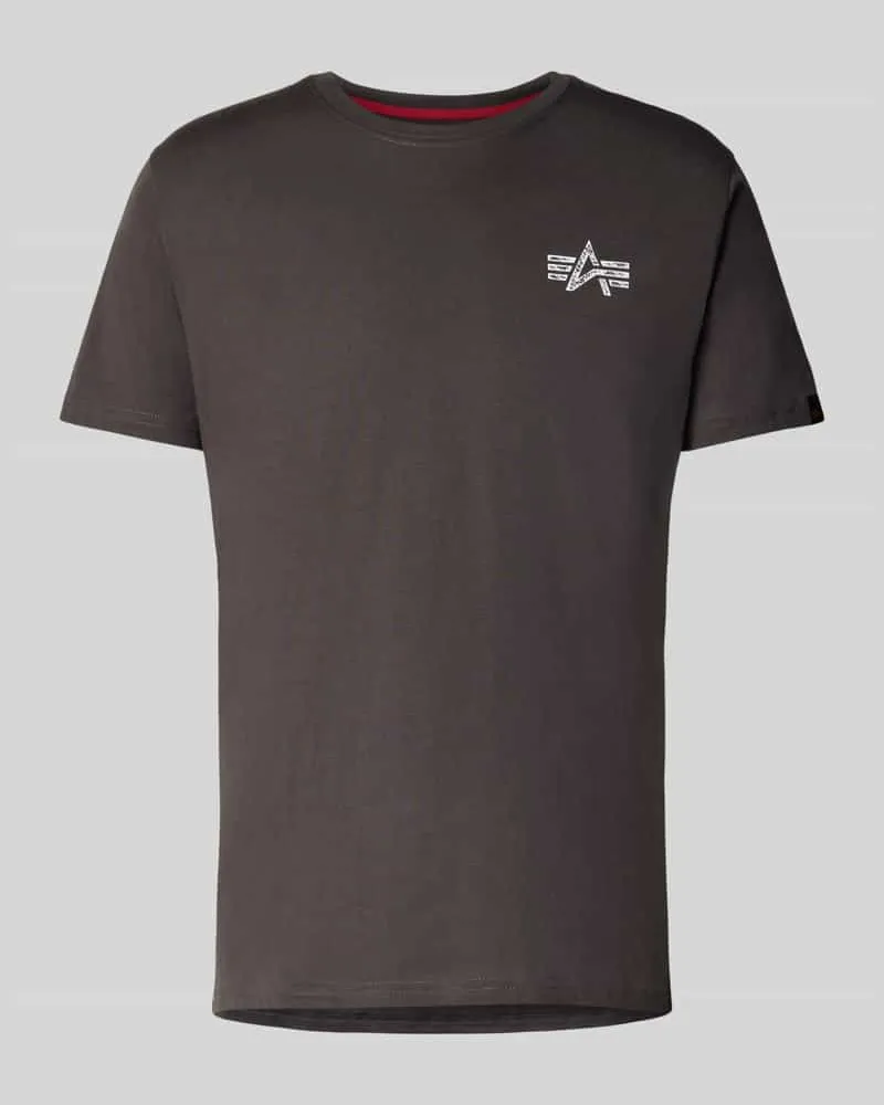 Alpha Industries T-Shirt mit Label-Print Anthrazit