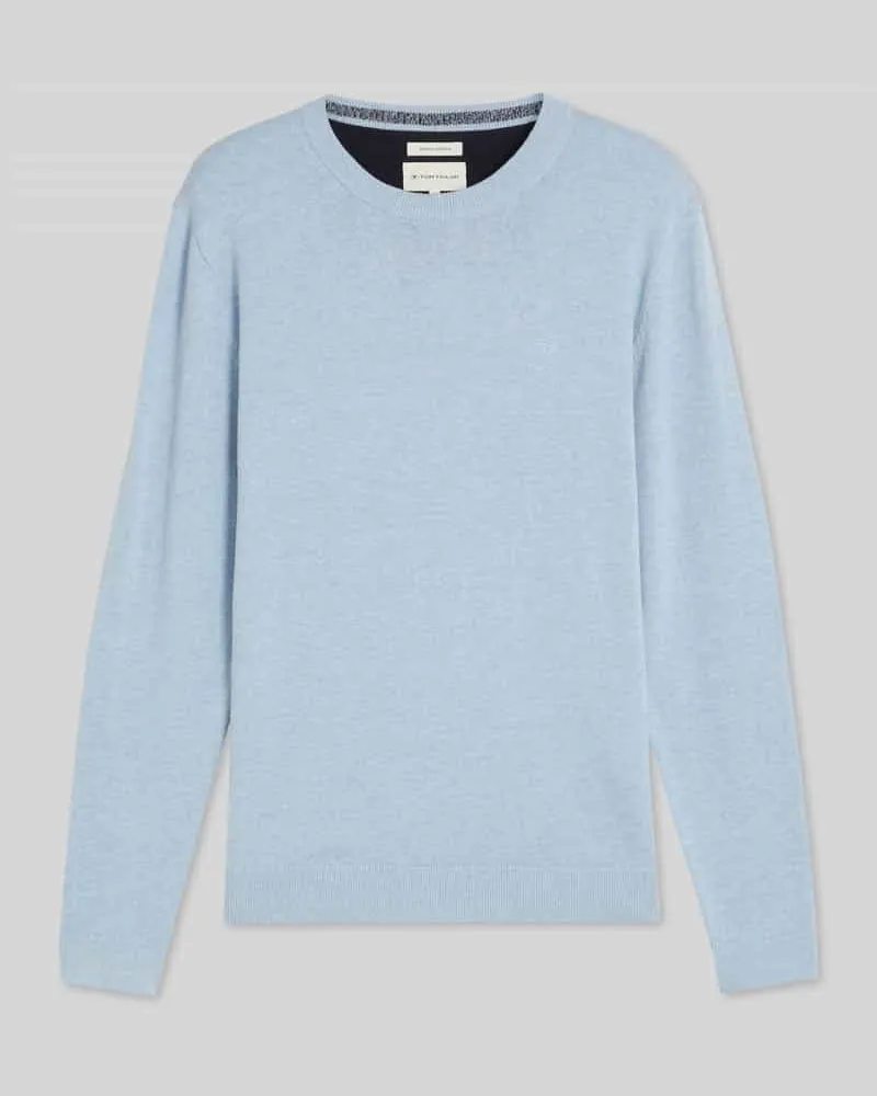 Tom Tailor Regular Fit Pullover aus reiner Baumwolle Hellblau