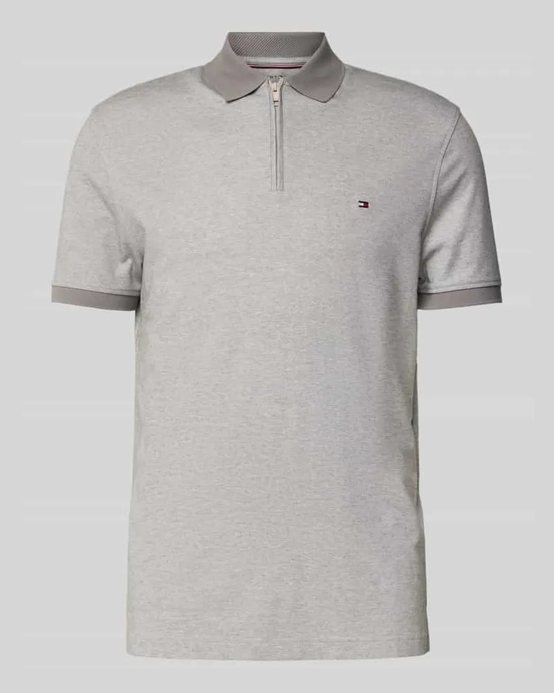 Tommy Hilfiger Regular Fit Poloshirt aus Baumwoll-Mix Mittelgrau