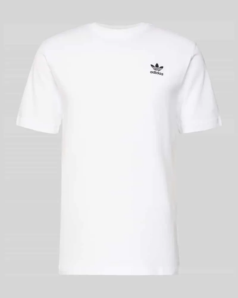 adidas T-Shirt mit Label-Stitching Weiss