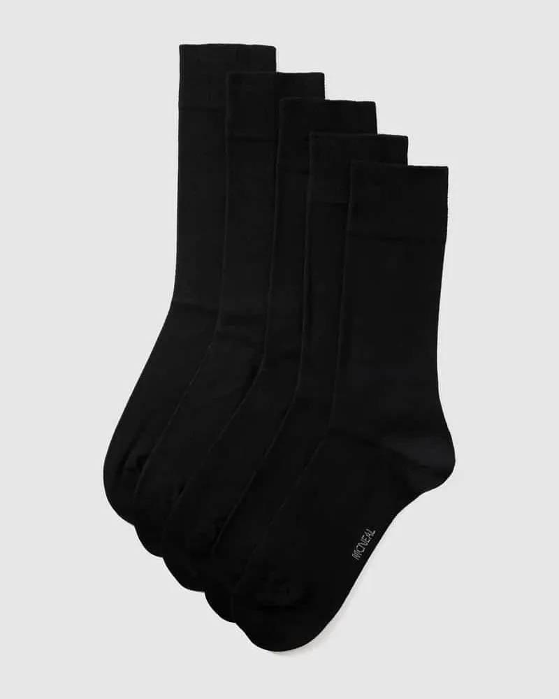 McNeal Socken mit elastischem Rippenbündchen im 5er-Pack Black
