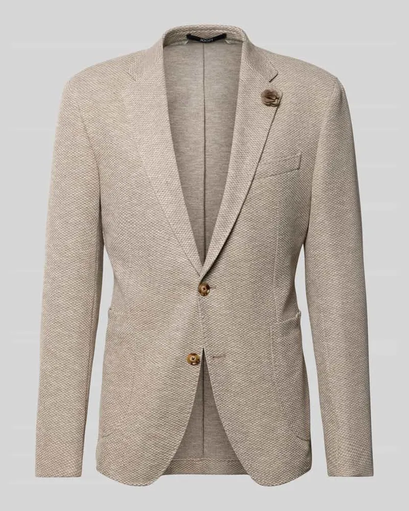 JOOP! Regular Fit Blazer mit floraler Applikation Modell 'Hoverest Beige