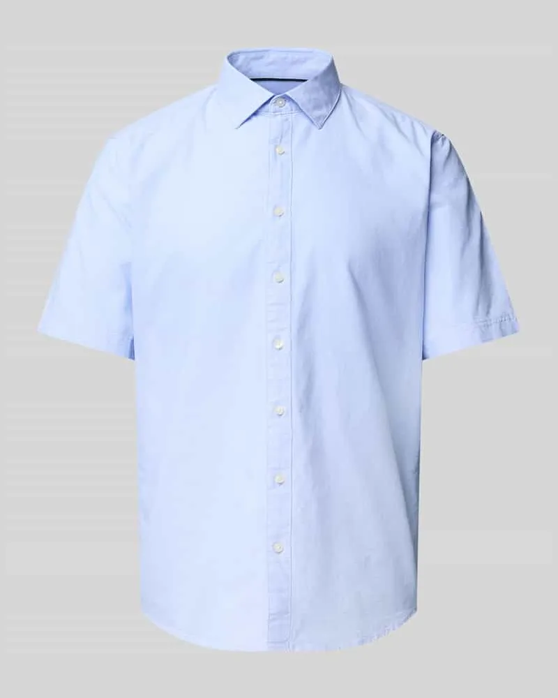 JAKE*S Casual Fit Business-Hemd mit 1/2-Arm Bleu