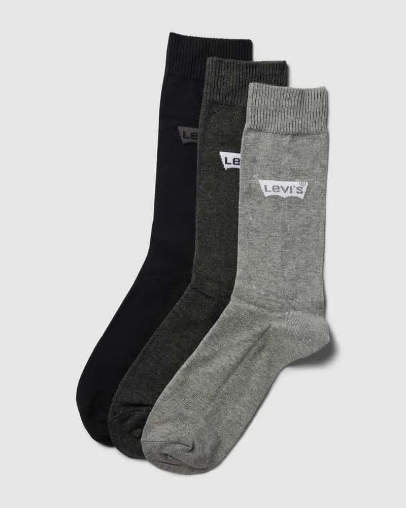 Levi's Socken mit Label-Details im 3er-Pack Mittelgrau