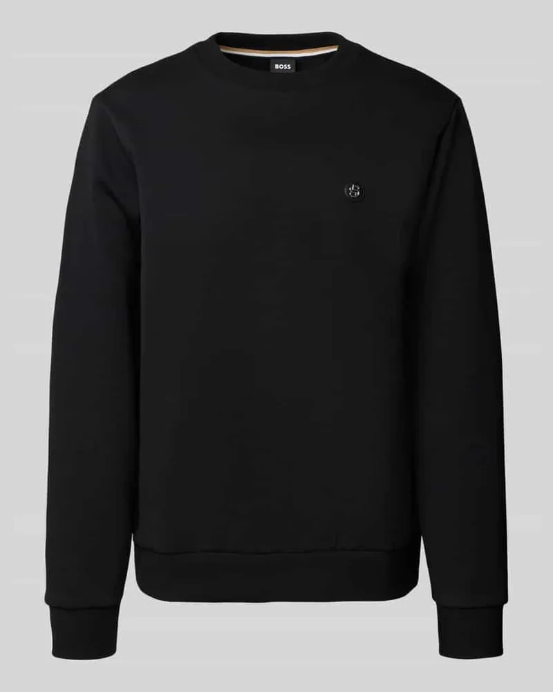 HUGO BOSS Regular Fit Sweatshirt aus Baumwoll-Mix Black