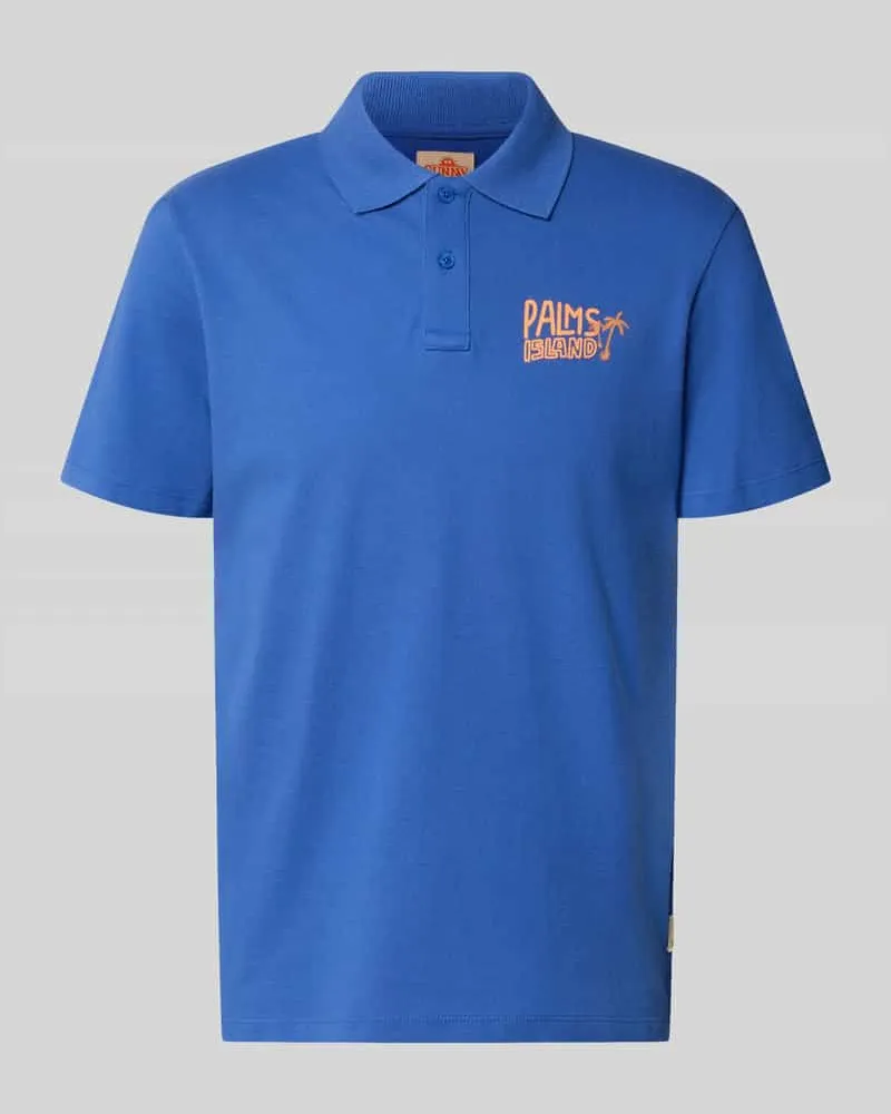 Blend Regular Fit Poloshirt mit Print und Knopfleiste Modell 'MAILLE Royal