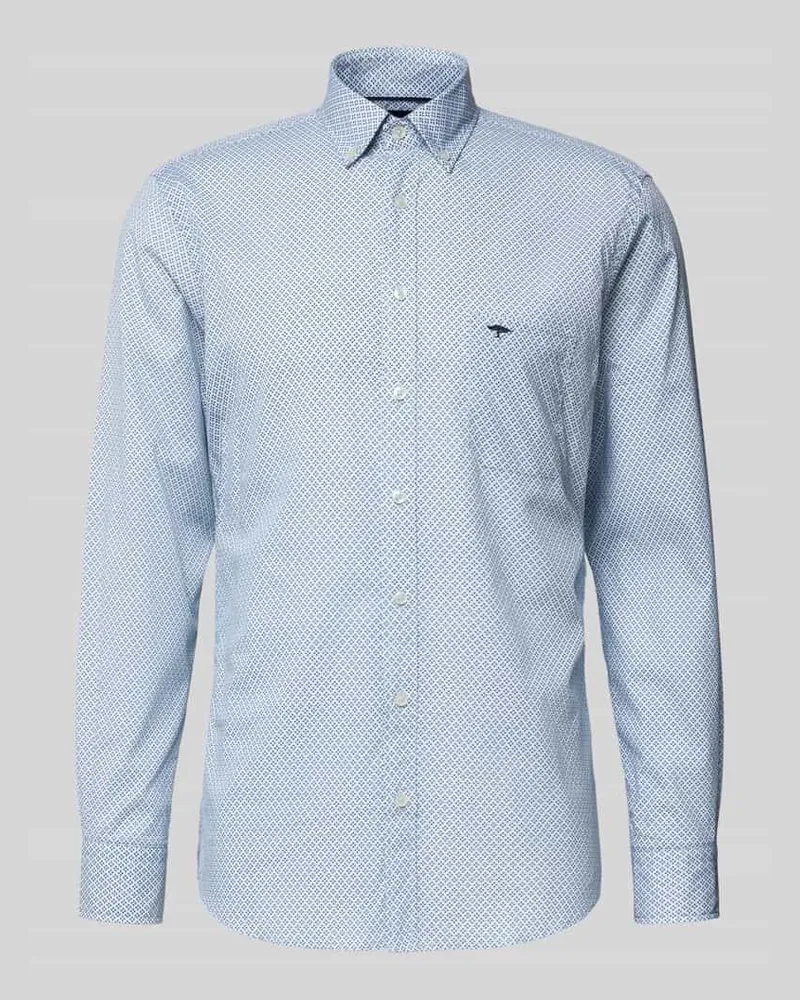 Fynch-Hatton Freizeithemd mit Knopfleiste Bleu