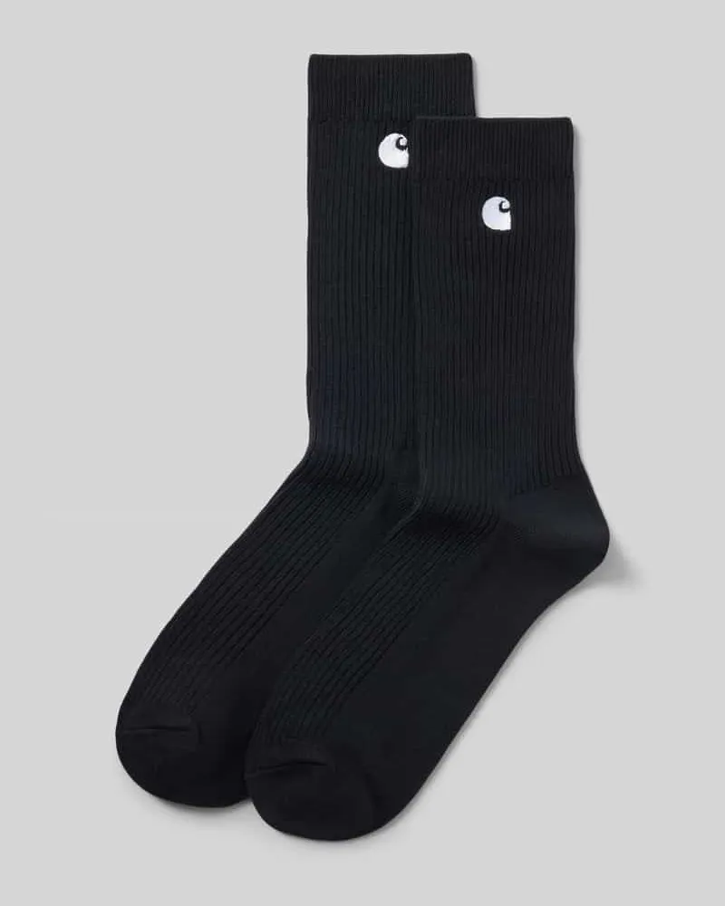 Carhartt WIP Socken mit Logo-Stitching Modell 'Madison' im 2er-Pack Black
