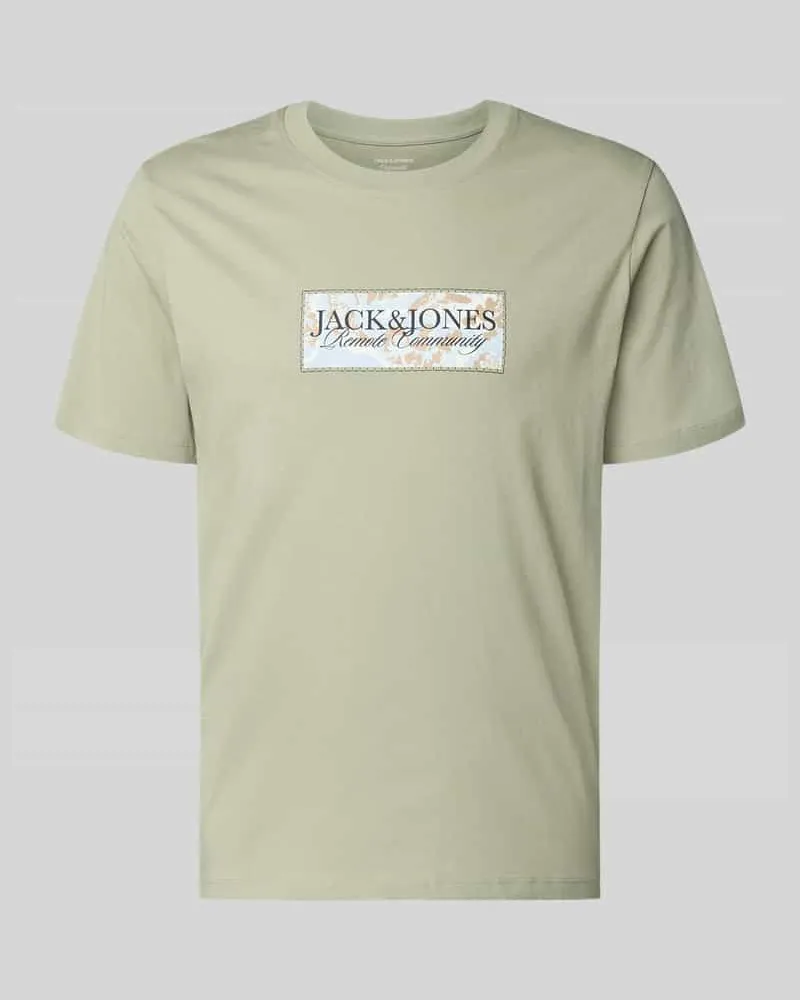 Jack & Jones T-Shirt mit Label-Print Schilf