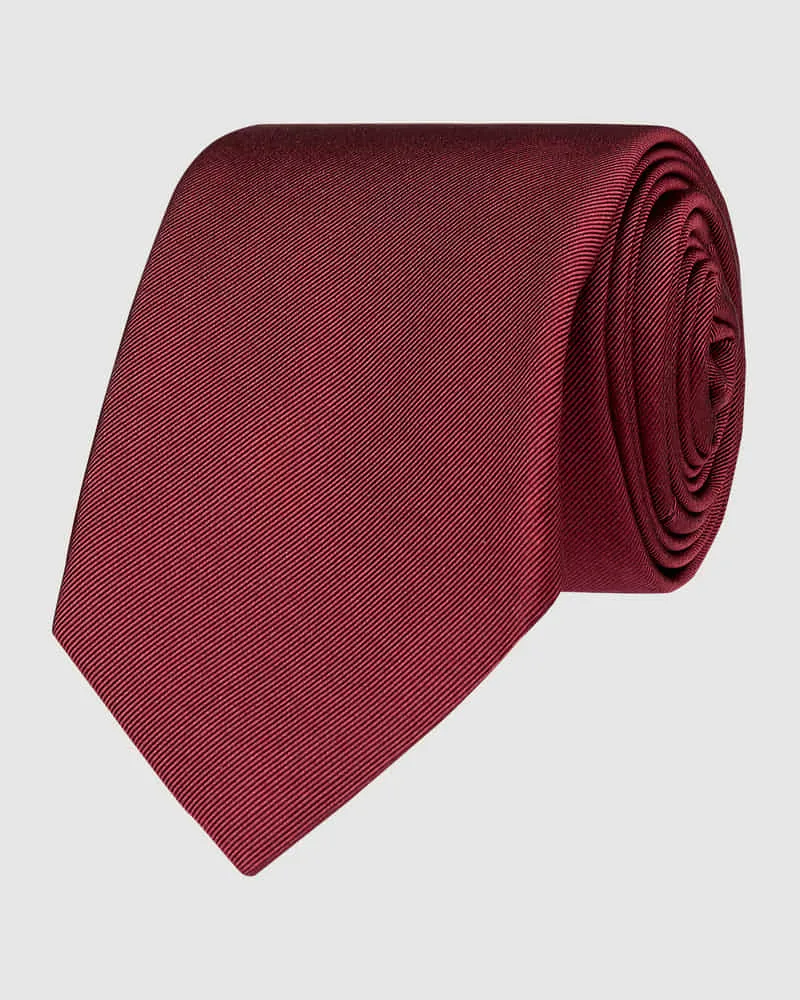Blick Krawatte aus Seide in unifarbenem Design (7 cm Bordeaux