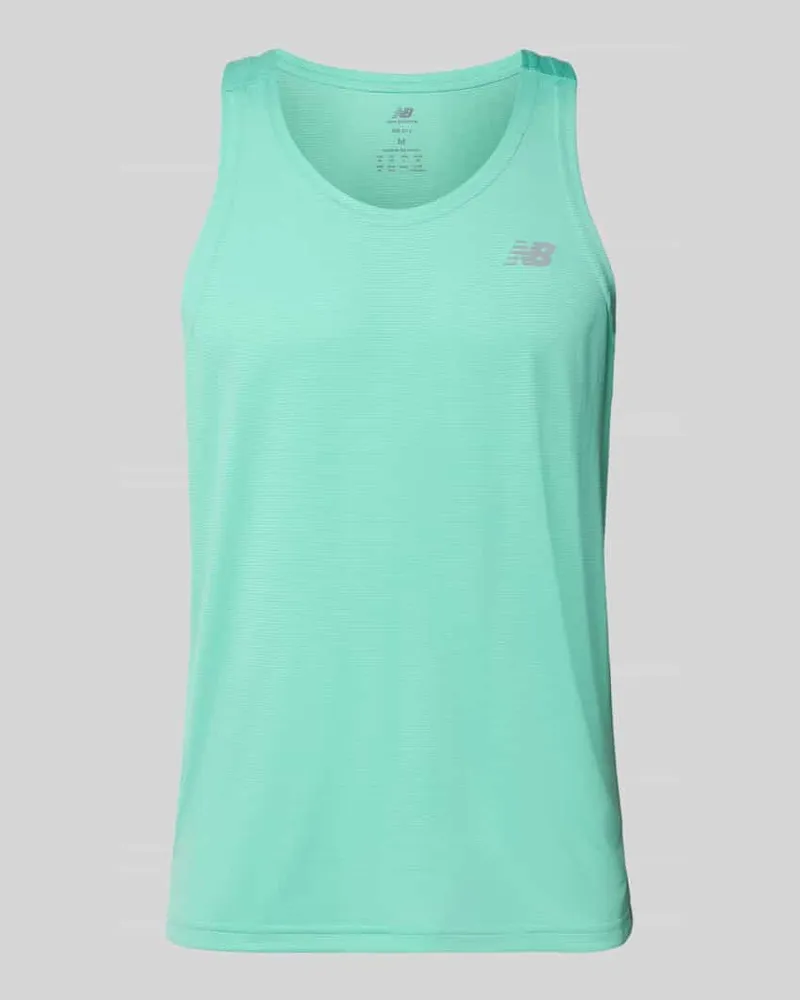 New Balance Tanktop mit Logo und Rundhalsausschnitt Neon