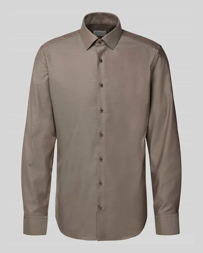 Eterna Slim Fit Business-Hemd mit Kentkragen Sand