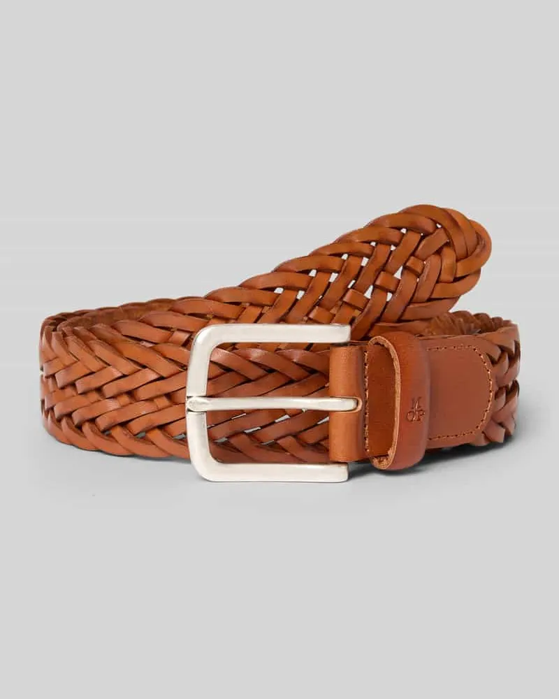 Marc O'Polo Flechtgürtel aus Leder Modell 'Clemens Cognac