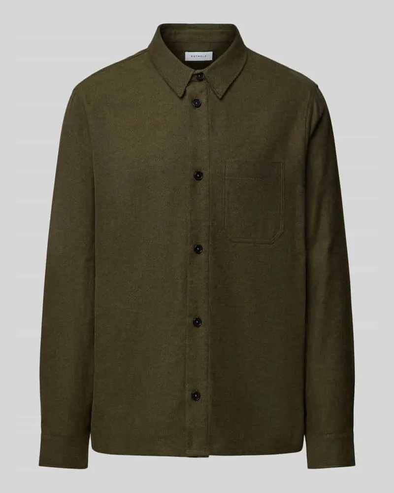 Rotholz Regular Fit Freizeithemd mit Kentkragen Khaki