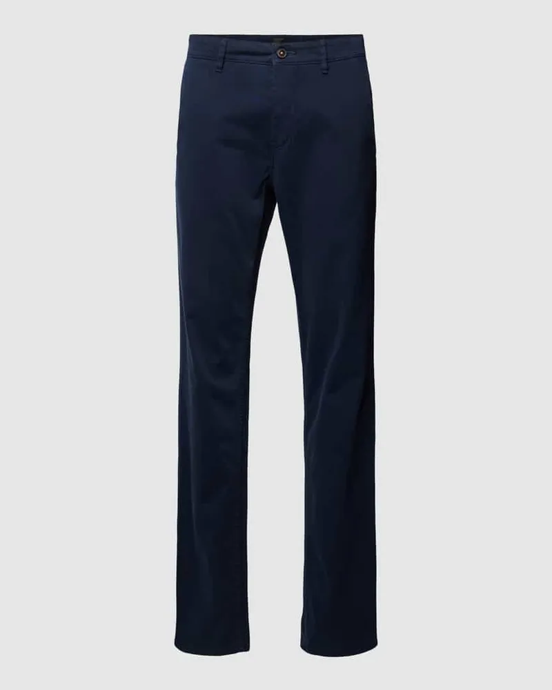 HUGO BOSS Regular Fit Chino in unifarbenem Design Marine