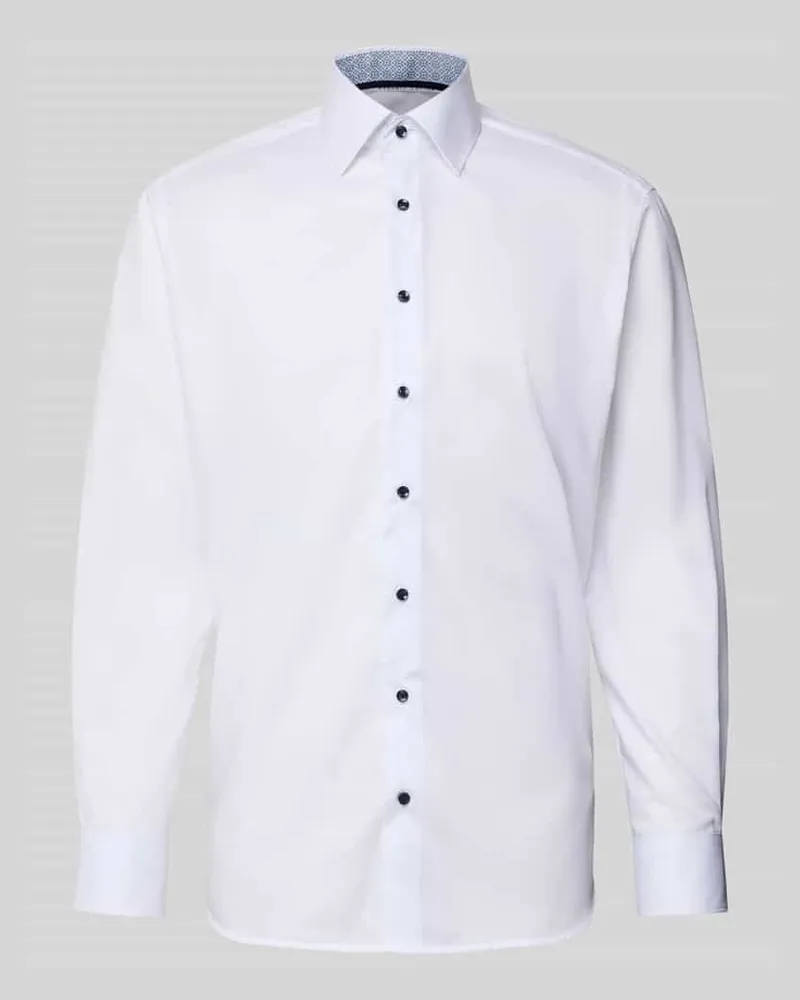 Eterna Regular Fit Business Hemd aus Baumwolle mit Kentkragen Weiss