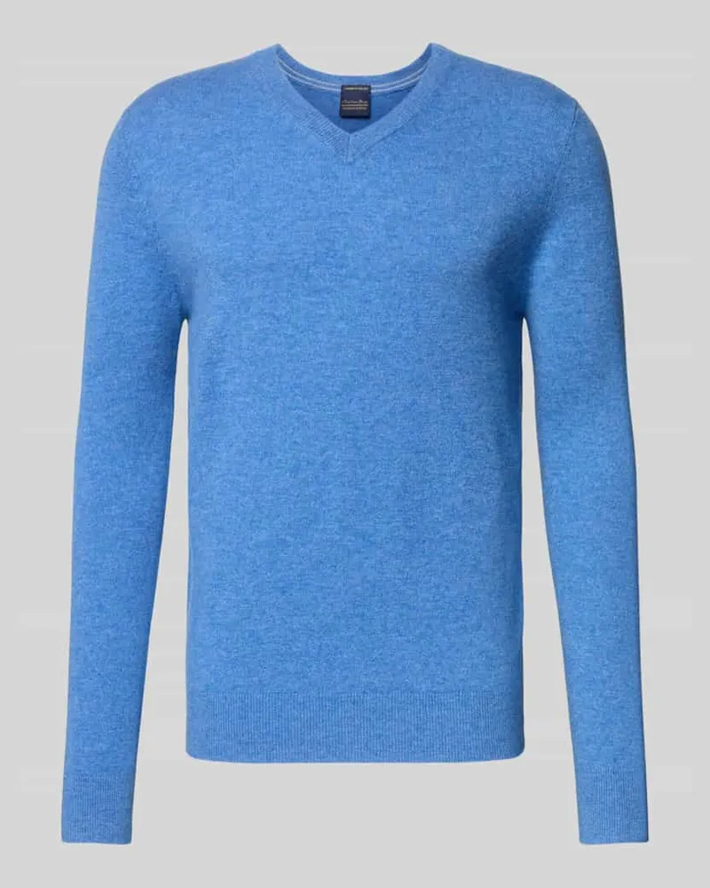 Christian Berg Strickpullover aus Wolle-Kaschmir-Mix mit V-Ausschnitt 