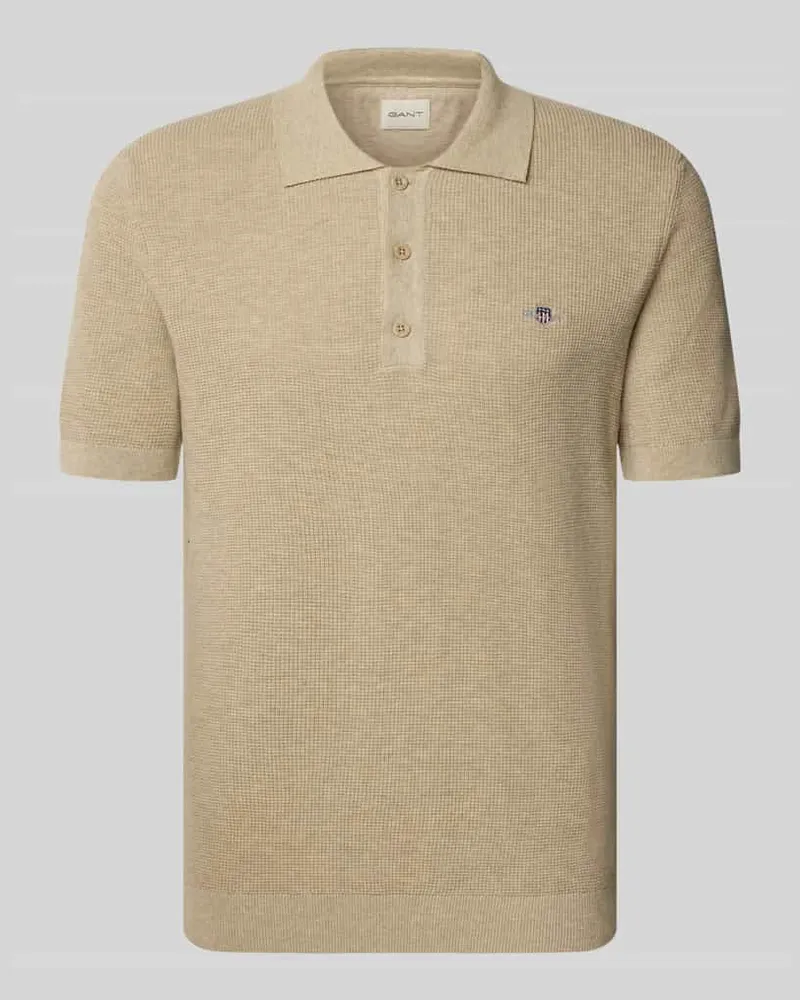 Gant Regular Fit Poloshirt mit Label-Stitching Beige