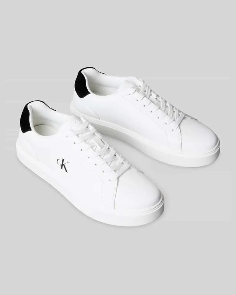 Calvin Klein Sneaker aus echtem Rindsleder Weiss