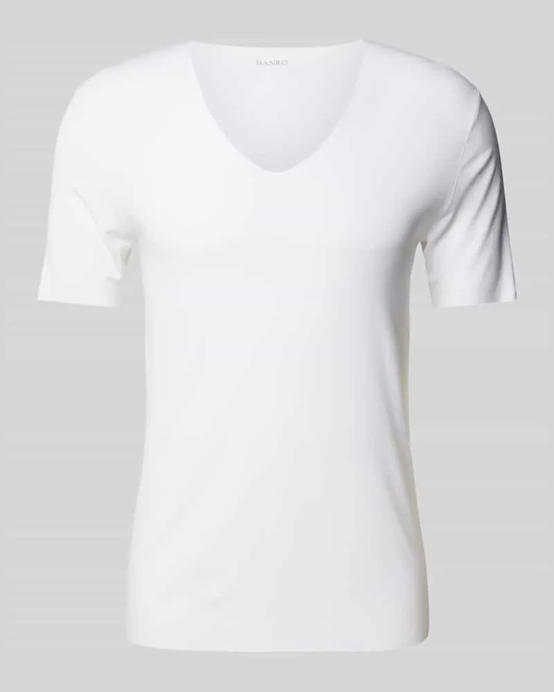 Hanro T-Shirt mit tiefem V-Ausschnitt 