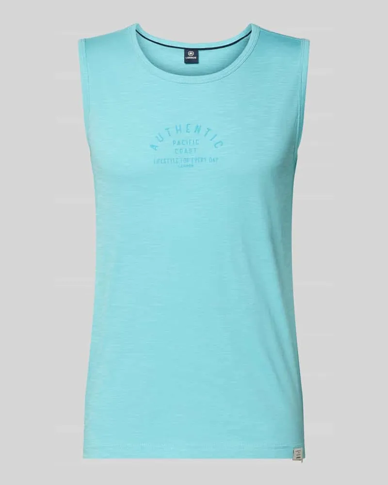 Lerros Tanktop mit Statement-Print und Rundhalsausschnitt Tuerkis