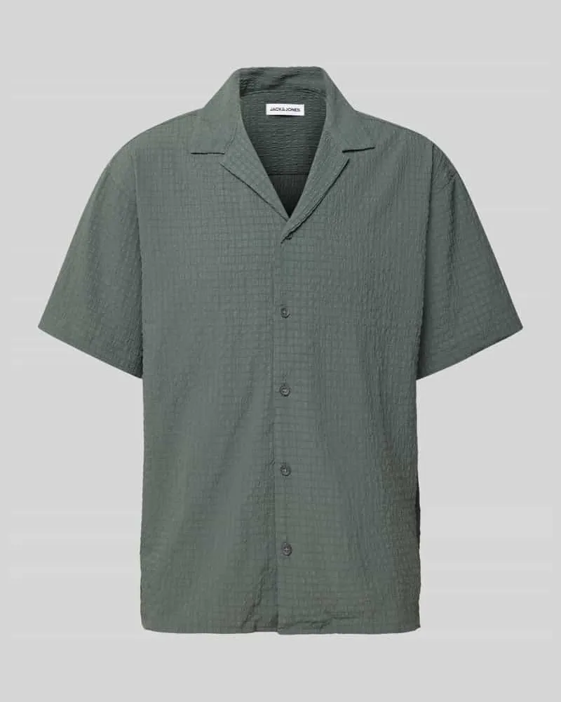 Jack & Jones Freizeithemd mit Knopfleiste Modell 'PABLO Dunkelgruen