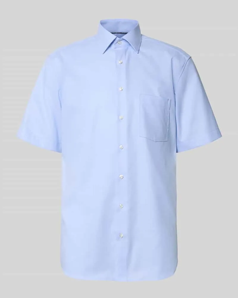 Eterna Regular Fit Business-Hemd aus Baumwolle mit Kentkragen Bleu