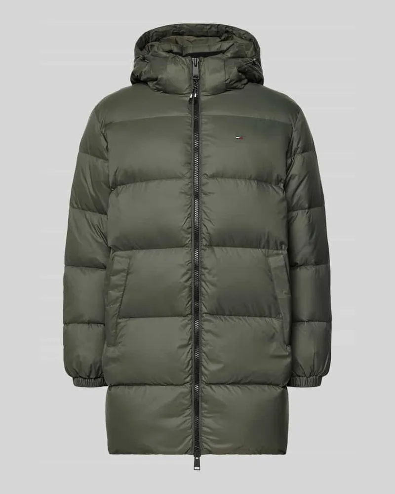 Tommy Hilfiger Regular Fit Daunenmantel mit Logo-Stitching Dunkelgruen