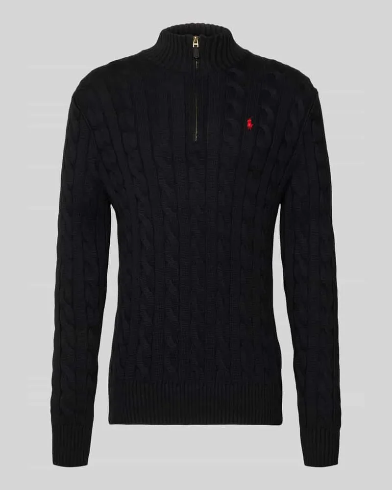 Ralph Lauren Regular Fit Troyer aus reiner Baumwolle Black