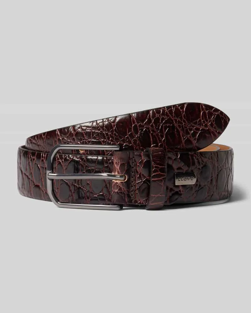 Lloyd Belts Gürtel aus echtem Leder mit Allover-Schlangen-Prägung Dunkelbraun