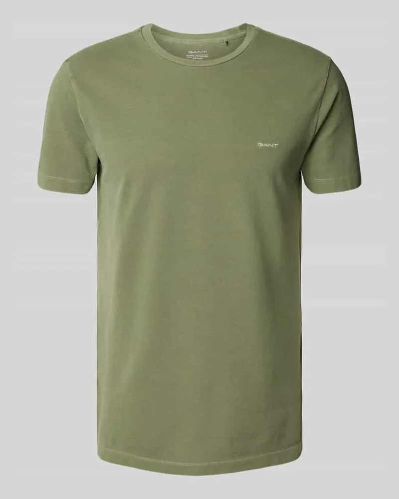 Gant T-Shirt mit Label-Stitching Schilf