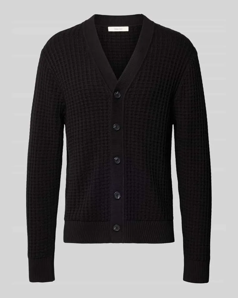 Selected Homme Herren Strickjacke aus reiner Baumwolle Modell 'TOM Black