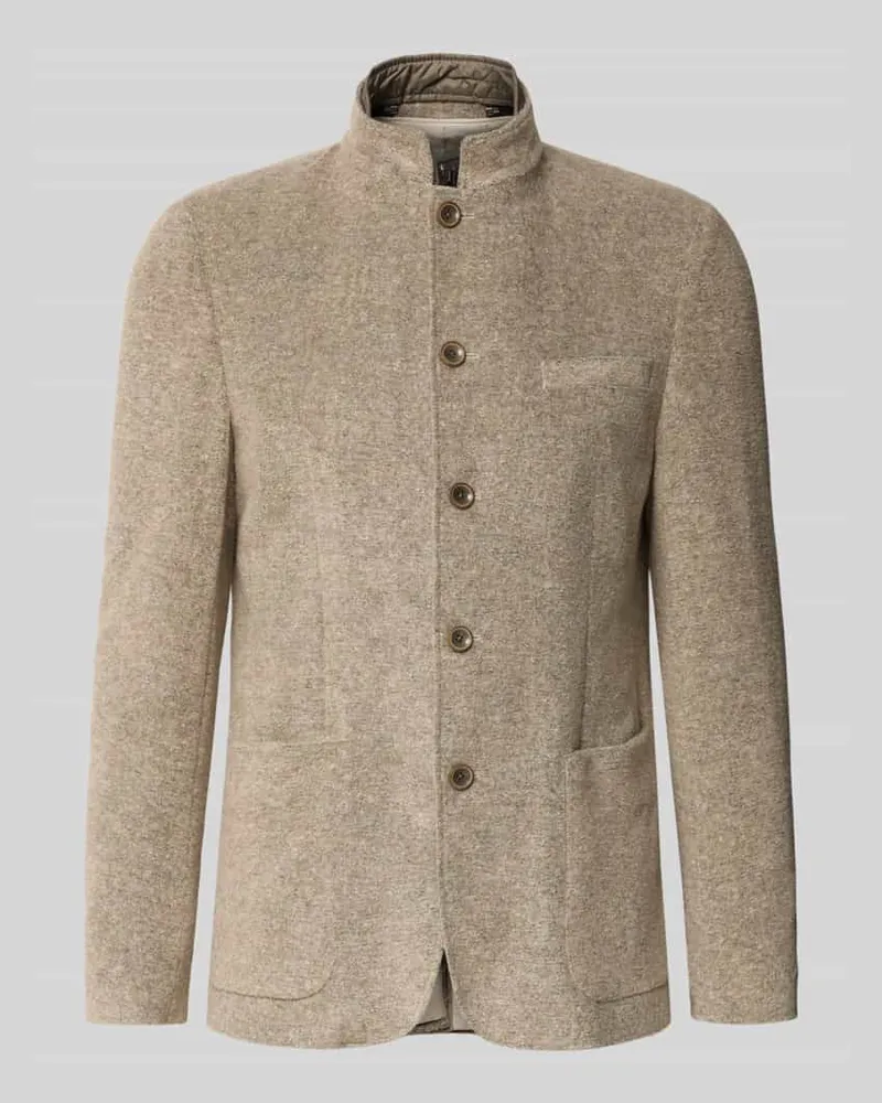 Roy Robson Slim Fit Sakko mit Stehkragen Beige