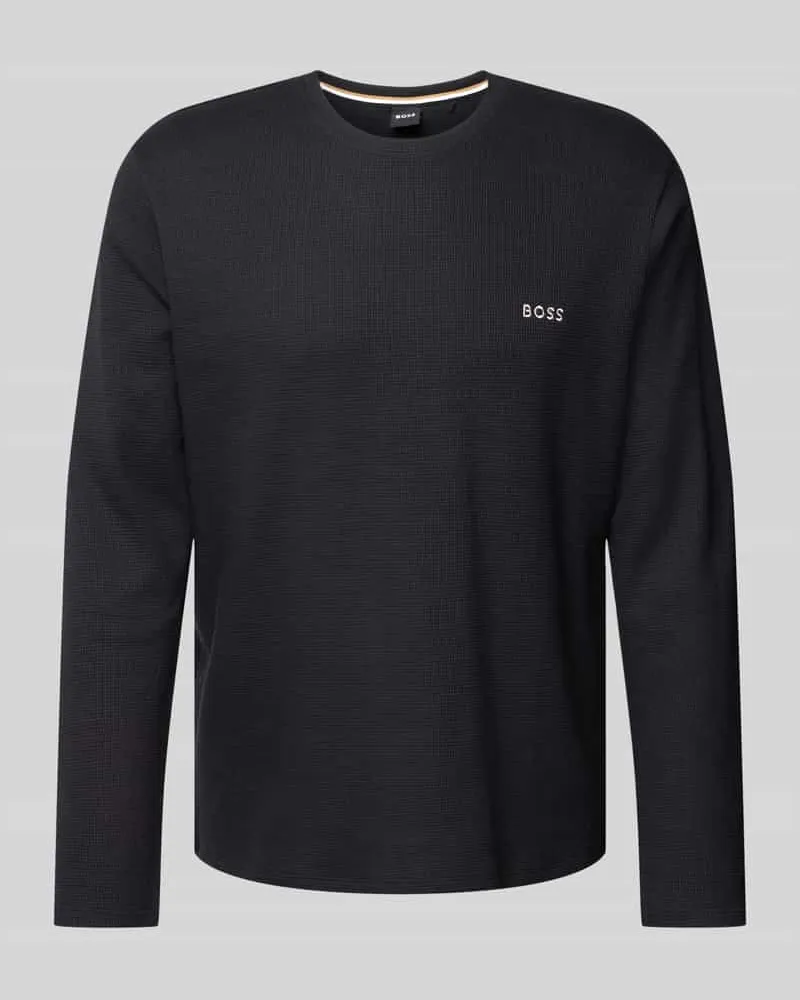 HUGO BOSS Longsleeve mit Label-Stitching 