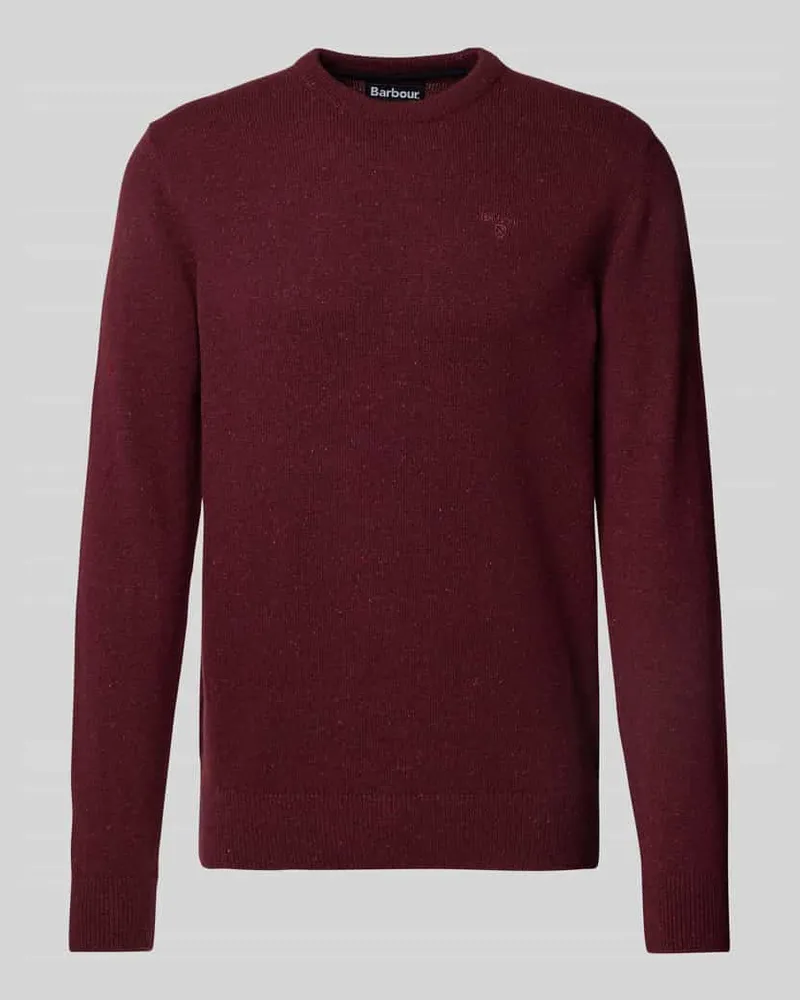 Barbour Strickpullover mit Label-Stitching Modell 'Tisbury Bordeaux