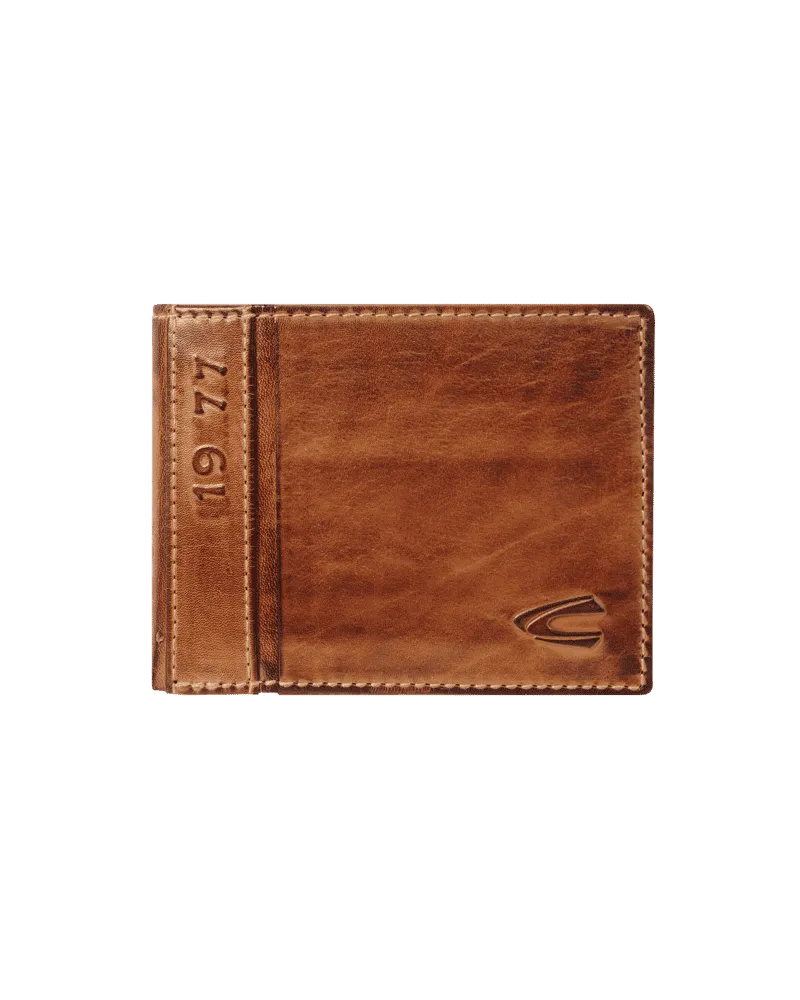 Camel Active Portemonnaie aus Leder im Retro-Look 
