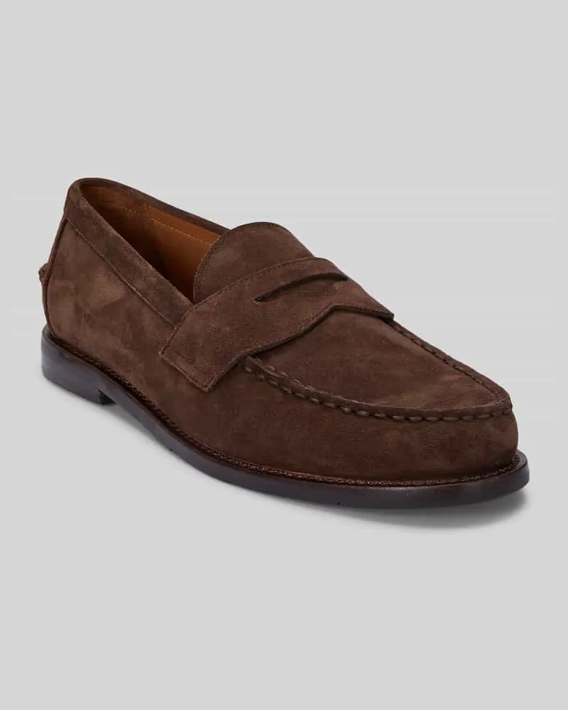 Ralph Lauren Loafer aus echtem Veloursleder Dunkelbraun