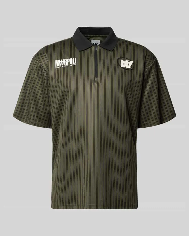 Wood Wood Regular Fit Poloshirt mit Label-Print Modell 'Lama Khaki