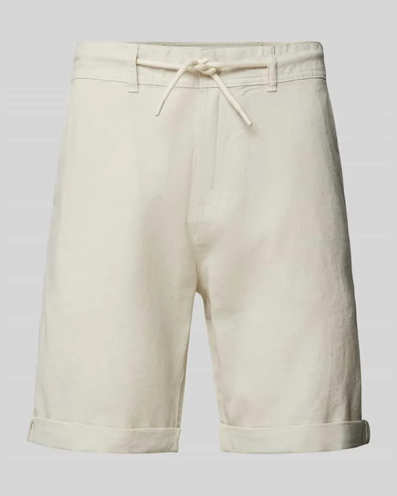 McNeal Regular Fit Bermudas aus Leinen-Baumwoll-Mix Offwhite
