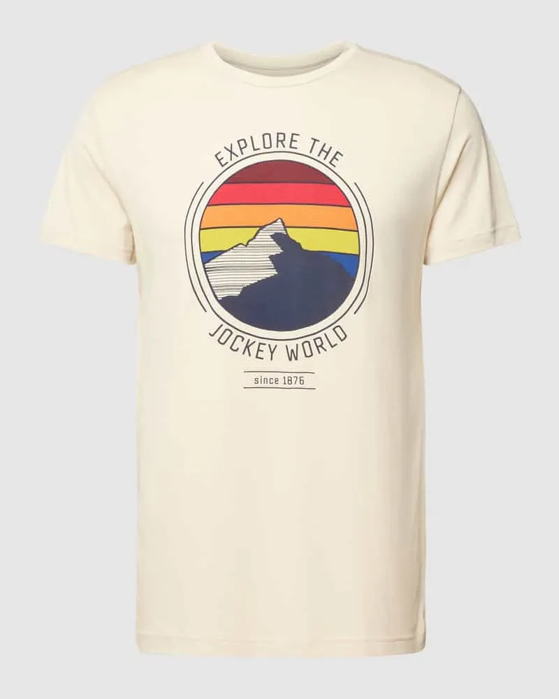Jockey T-Shirt mit Motiv-Print Modell 'Night & Day Ecru